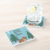 ダックスシャンドスルーザスノーおもしろい犬恋人 ガラスコースター (アングル)