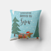 ダックスシャンドスルーザスノーおもしろい犬恋人 クッション (裏面)