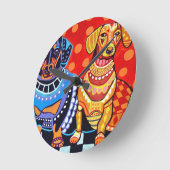 ダックスシャンドズバイヘザー・ガラー ラウンド壁時計 (傾斜)