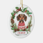 ダックスシャンドセラミックサークルオーナメント セラミックオーナメント (右)