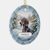 ダックスシャンドセラミックサークルオーナメント セラミックオーナメント (右)