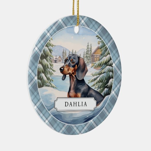 ダックスシャンドセラミックサークルオーナメント セラミックオーナメント (右)