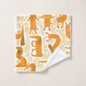 ダックスシャンドタオルセットウィーナードッグバスルームのデコール バスタオルセット (ウォッシュタオル)