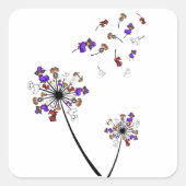 ダックスシャンドタンデリオンフラワーハロウィーンの衣装アイディア スクエアシール (正面)