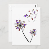 ダックスシャンドタンデリオンフラワーハロウィーンの衣装アイディア ポストカード (正面/裏面)