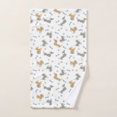 ダックスシャンドドッグズアンドポーズキュートパステル バスタオルセット (ハンドタオル)