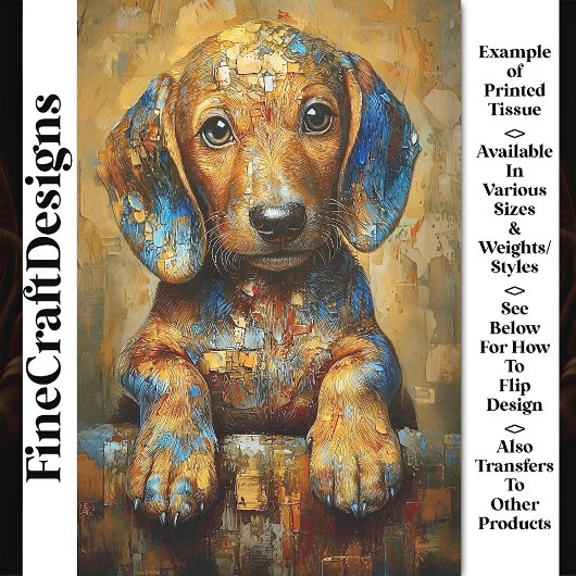ダックスシャンドドッグパピー油ポートレートBV1デコページ 薄葉紙