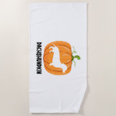 ダックスシャンドハロウィンドッグ ビーチタオル (正面)