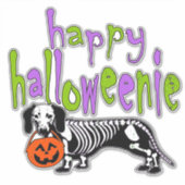 ダックスシャンドハロウィーンコスチュームハッピーハロウィニーミーム シール (正面)