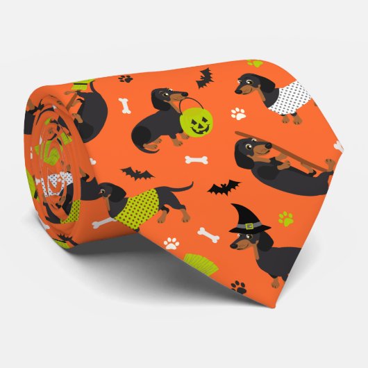 ダックスシャンドハロウィーンネックタイ ネクタイ (ロール)