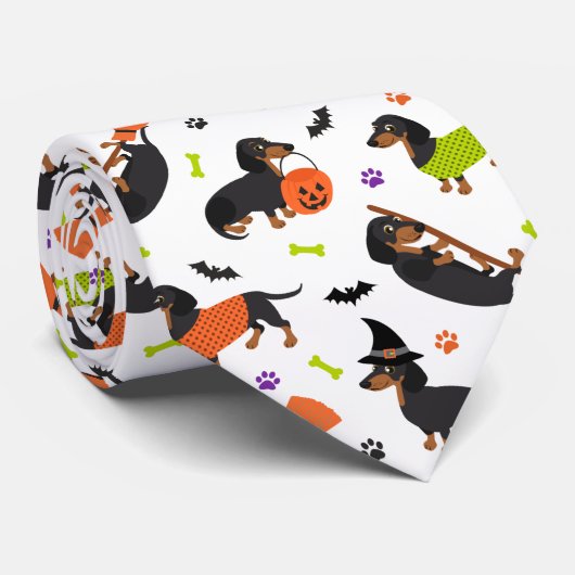 ダックスシャンドハロウィーンネックタイ ネクタイ (ロール)