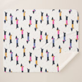 ダックスシャンドパターンドッグラバーカスタム シェルパブランケット (正面(横))