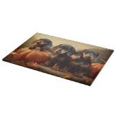 ダックスシャンドパピーオータムデライトカボチャ カッティングボード (角)