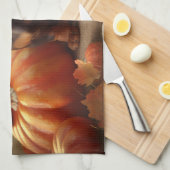 ダックスシャンドパピーオータムデライトカボチャ キッチンタオル (四つ折り)