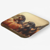 ダックスシャンドパピーオータムデライトカボチャ ペーパープレート (傾斜あり)