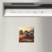 ダックスシャンドパピーオータムデライトカボチャ マグネット (インサイチュ (食洗機))