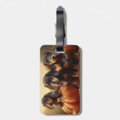 ダックスシャンドパピーオータムデライトカボチャ ラゲッジタグ (裏面縦)