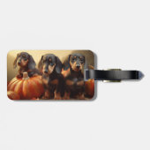 ダックスシャンドパピーオータムデライトカボチャ ラゲッジタグ (裏面横)