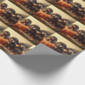 ダックスシャンドパピーオータムデライトカボチャ ラッピングペーパー (角)