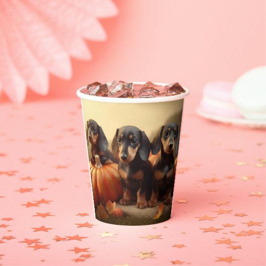 ダックスシャンドパピーオータムデライトカボチャ 紙コップ (インサイチュ)