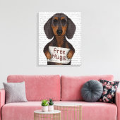 ダックスシャンドフリーハグ キャンバスプリント (インサイチュ (リビング))