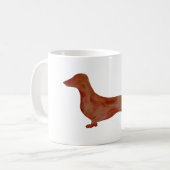 ダックスシャンドブラウンドッグ325 mlクラシックホワイトマグカップ コーヒーマグカップ (正面左)