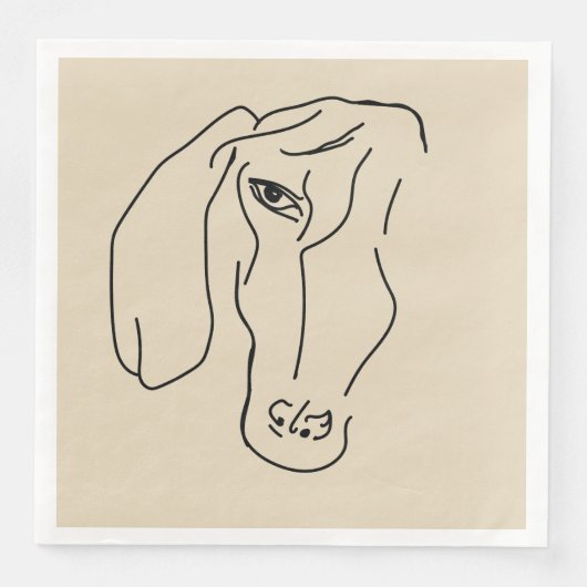 ダックスシャンドヘッド、アートスケッチ紙ナプキン (正面)