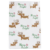 ダックスシュンデナークリスマスクリスマスドクメリーシー ミディアムペーパーバッグ (正面)