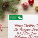 ダックスシュンデナーグリーンクリスマス住所 シール<br><div class="desc">これらのDachshandトナカイのクリスマス住所 シールであなたのホリデーメールにフェスティバルのdachshand喜びのダッシュを追加する。トナカイ魅力的の〔雄ジカの〕枝角で飾られたウィーナー犬を使用したラベルは、休日の応援を広めるのに最適だ。Zazzleで利用可能，あなたはパーソナライズし、彼らのウェブサイトから直接注文。</div>