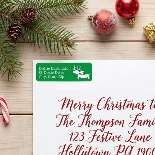 ダックスシュンデナーグリーンクリスマス住所 シール