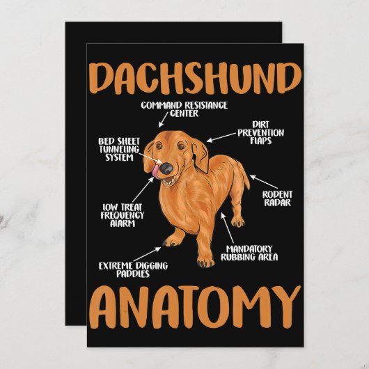 ダックスシュントかわいいギフトウィーナードキシー愛好家 サンキューカード (正面/裏面)
