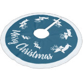 ダックスシュントのクリスマスツリースカート海軍クリスマス ブラッシュドポリエステルツリースカート (アングル)