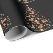 ダックスシュントのクリスマスツリー犬の愛犬所有者 ラッピングペーパー (ロールコーナー)