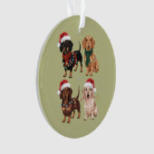 ダックスシュントのクリスマスドッグママ恋人クリスマスギフト オーナメント (正面)