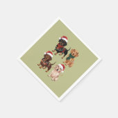 ダックスシュントのクリスマスドッグママ恋人クリスマスギフト スタンダードカクテルナプキン (角)