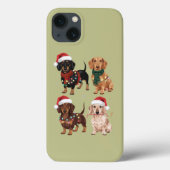 ダックスシュントのクリスマスドッグママ恋人クリスマスギフト Case-Mate iPhoneケース (裏面)