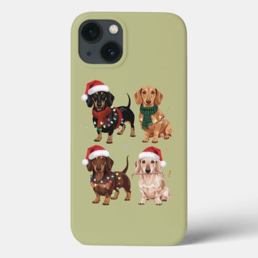 ダックスシュントのクリスマスドッグママ恋人クリスマスギフト Case-Mate iPhoneケース (裏面)