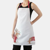 ダックスシュントのクリスマスドッグ居心地の良いセーターとライト エプロン (インサイチュ)