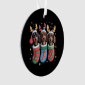 ダックスシュントのクリスマスドッグ愛人ギフトホリデー オーナメント (正面)