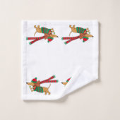 ダックスシュントのクリスマスバスルームのタオル バスタオルセット (ウォッシュタオル)