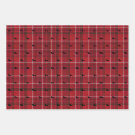 ダックスシュントのクリスマスプレッドギフトラップラッピング紙 ラッピングペーパーシート