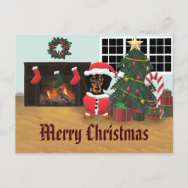 ダックスシュントのサンタメリークリスマスシーン ポストカード