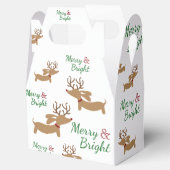 ダックスシュントのトナカイのメリークリスマスギフトボックス フェイバーボックス (オープン)