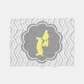 ダックスシュントをテーマにした子供部屋イエロー男女兼用 フリースブランケット (正面(横))