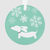 ダックスシュントゥザスノークリスマスツリーオーナメント オーナメント (裏面)
