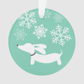 ダックスシュントゥザスノークリスマスツリーオーナメント オーナメント (正面)