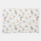 ダックスシュントウィーナードッグソーセージ犬ワイルドフラワー キッチンタオル (横)