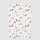 ダックスシュントウィーナードッグソーセージ犬ワイルドフラワー ゴルフタオル (正面)