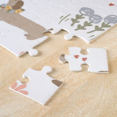 ダックスシュントウィーナードッグソーセージ犬ワイルドフラワー ジグソーパズル (側面)