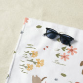 ダックスシュントウィーナードッグソーセージ犬ワイルドフラワー ビーチタオル (インサイチュ)